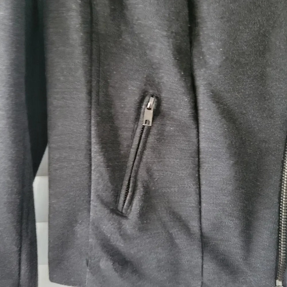 Catherine Malandrino Dark Grey Runway Style Stretchy Motor Jacket Size S - Picture 3 of 6